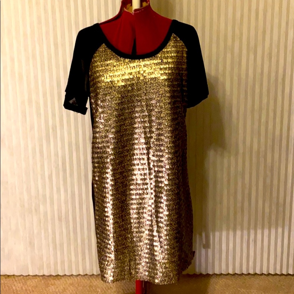 Gentle Fawn Gold sequin dress